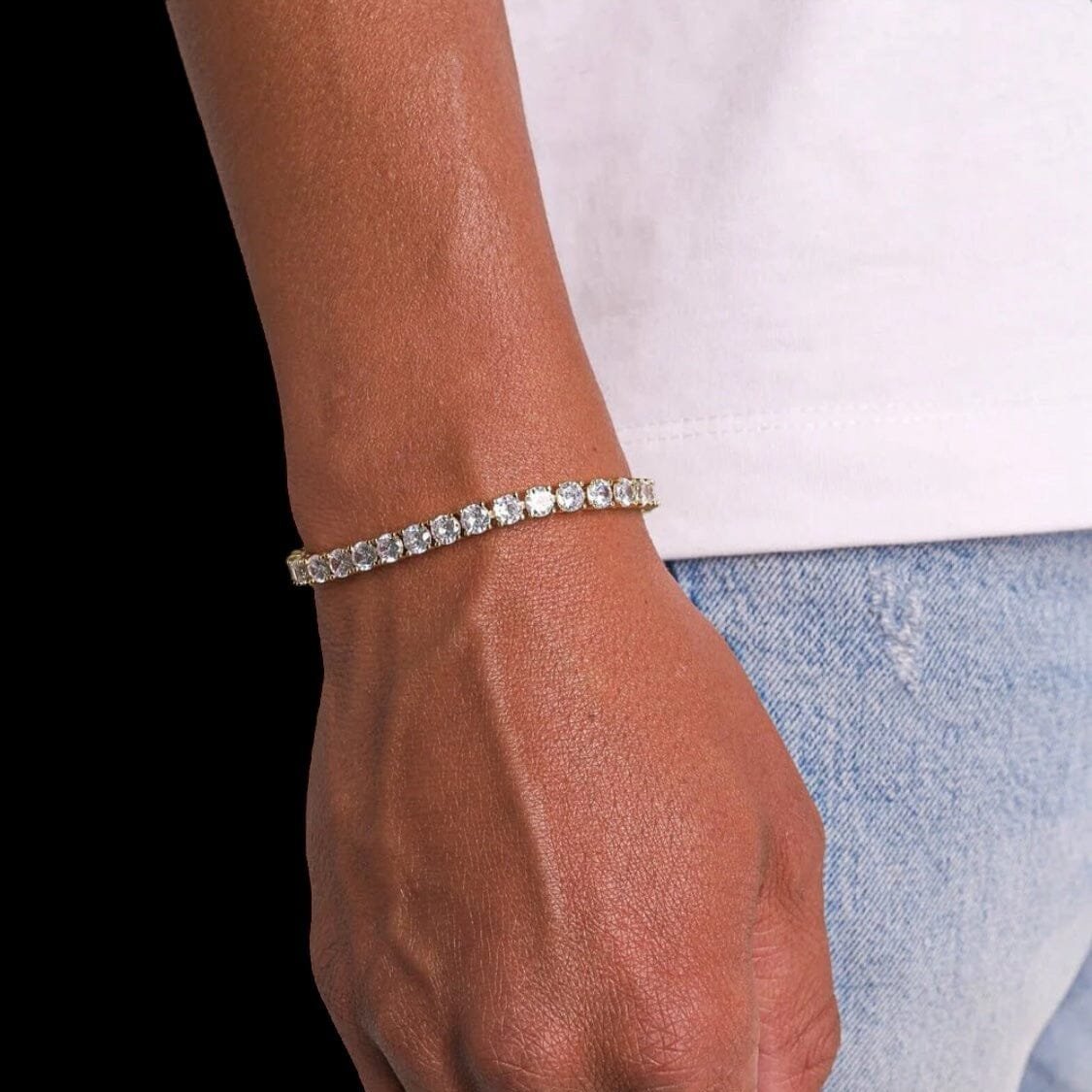 DROXY - Chaîne + Bracelet de Tennis 3 à 5mm - Or