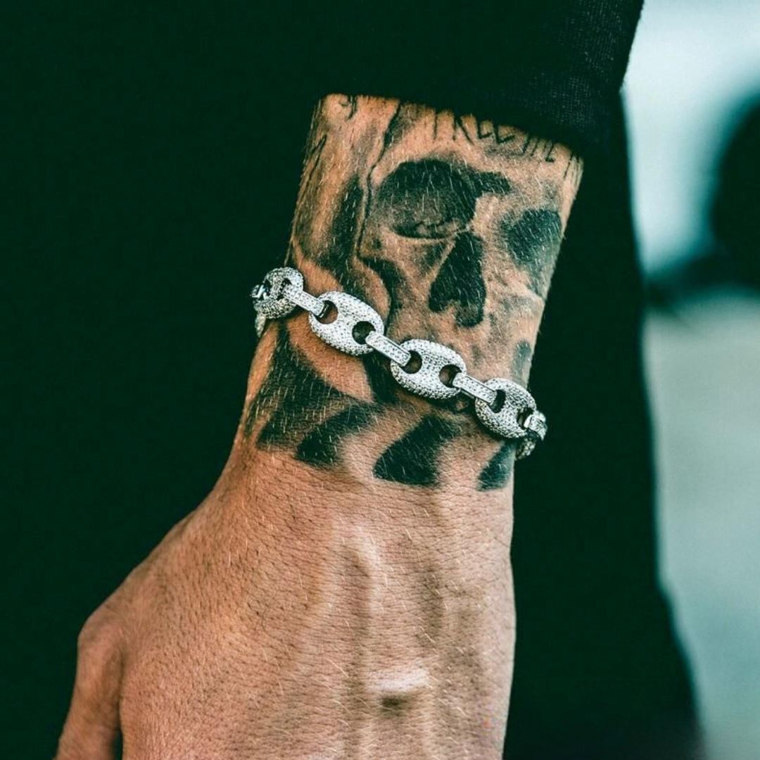 WIGOS - Chaîne Graine de Café 12 mm - Or Blanc - Maison Brillance