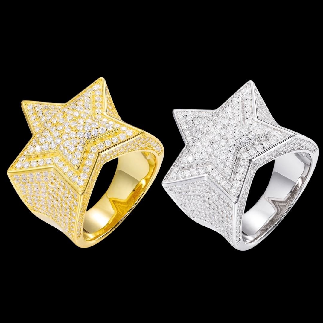 YROSA - Bague Étoile - Moissanite VVS1 Argent 925 - Maison Brillance