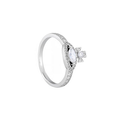 CRYSTAL SIN – Bague Saturne en Moissanite VVS1 et Argent 925