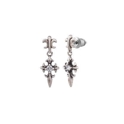 ABYSS CROWN – Boucles d’oreilles Pendantes 15 mm en Argent Vieilli