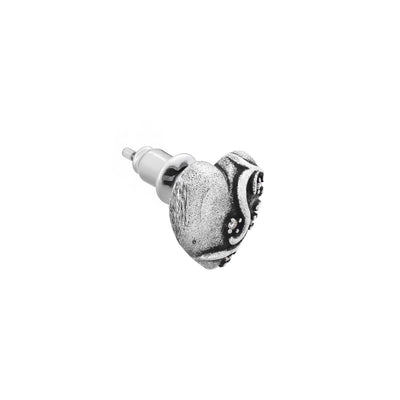 HEAVENBREAKER – Boucles d’oreilles Cœur Sculpté 10 mm en Moissanite VVS1 et Argent 925 Vieilli