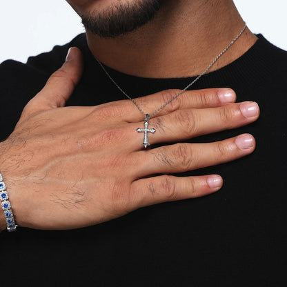 LUX OBSCURA – Collier Croix en Moissanite VVS1 et Argent 925