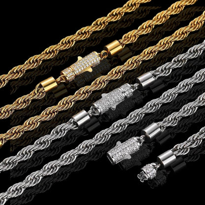 FALIS - Chaîne Rope 6mm  - Acier inoxydable