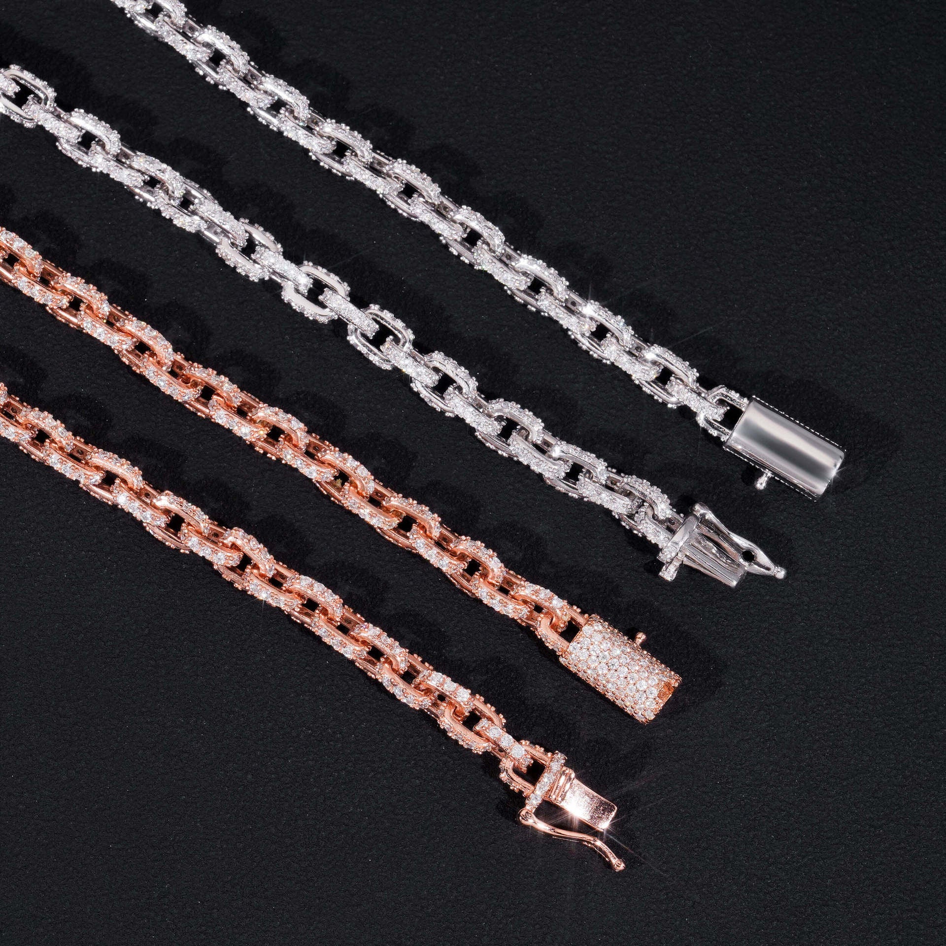 CHENI - Collier Chaîne Fine 5 mm Moissanite VVS1 - Argent 925
