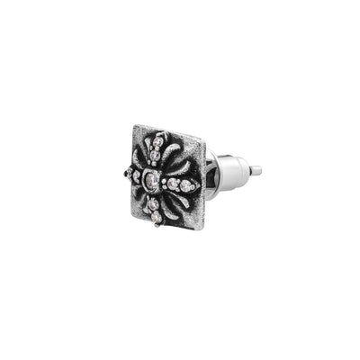 STORMBOUND – Boucles d’oreilles Carrées 9 mm en Moissanite VVS1 et Argent 925 Vieilli