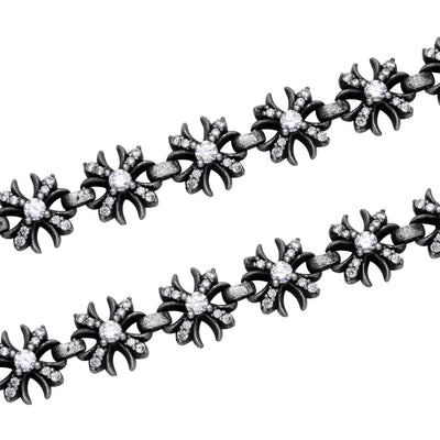 DIVINE LINK – Bracelet Croix 20 cm en Platine Vieilli
