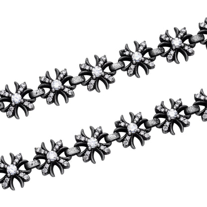 DIVINE LINK – Bracelet Croix 20 cm en Platine Vieilli