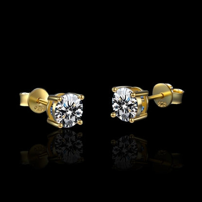 SIRIUS OR - Puces d'Oreilles - Moissanite VVS1 Argent 925