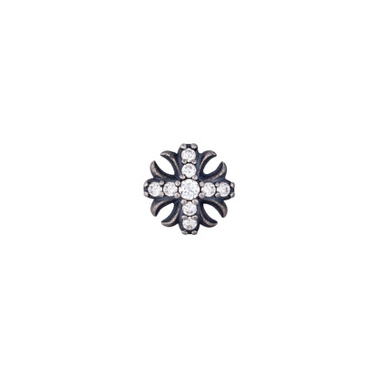 NOCTIS CROSS – Boucles d’oreilles Croix 9 mm en Moissanite VVS1 et Argent 925 Vieilli
