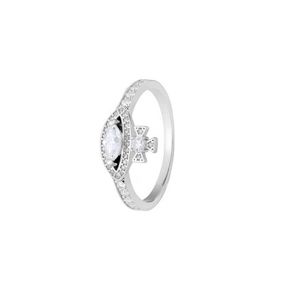 CRYSTAL SIN – Bague Saturne en Moissanite VVS1 et Argent 925
