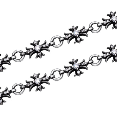 CROSSLINE – Bracelet Croix en Platine Vieilli