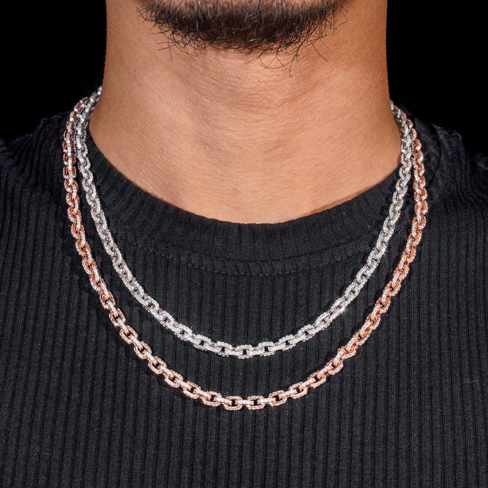 CHENI - Collier Chaîne Fine 5 mm Moissanite VVS1 - Argent 925