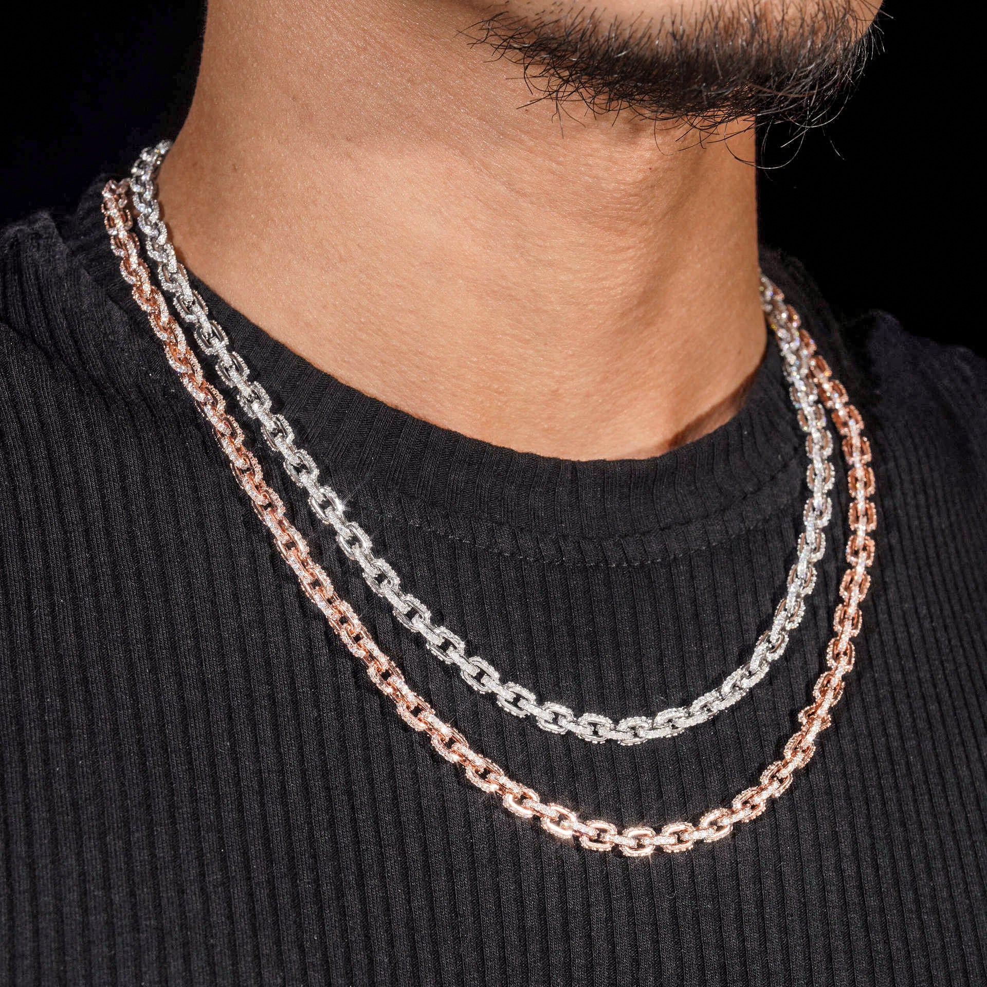 CHENI - Collier Chaîne Fine 5 mm Moissanite VVS1 - Argent 925