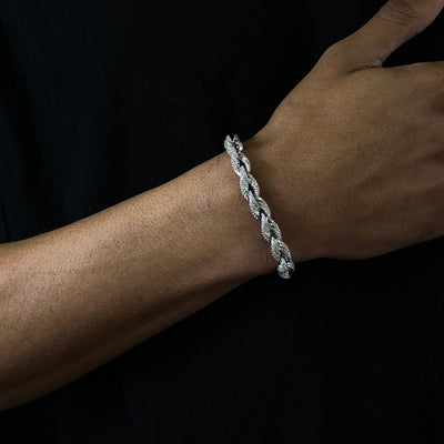 ROPIS - Chaine Torsadée 8mm - Or blanc