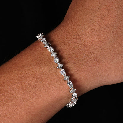 STURLYS - Bracelet Étoile 6mm- Or Blanc