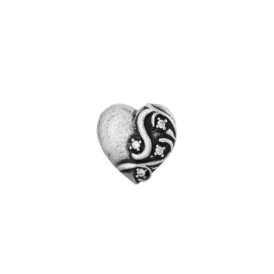 HEAVENBREAKER – Boucles d’oreilles Cœur Sculpté 10 mm en Moissanite VVS1 et Argent 925 Vieilli