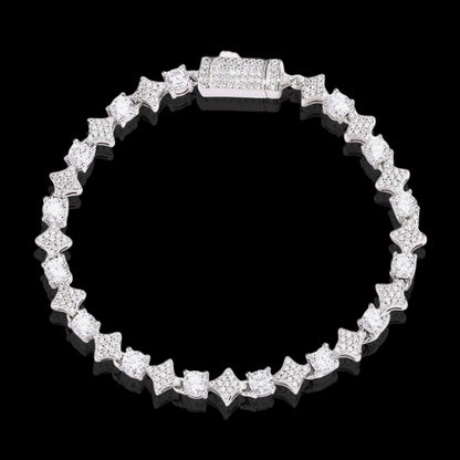 STURLYS - Bracelet Étoile 6mm- Or Blanc