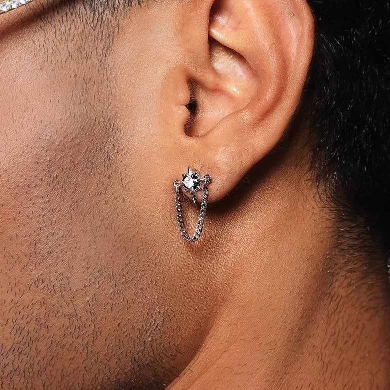 DARK SERPENT – Boucles d’oreilles Chaîne 12 mm en Argent 999