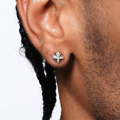 NOCTIS CROSS – Boucles d’oreilles Croix 9 mm en Moissanite VVS1 et Argent 925