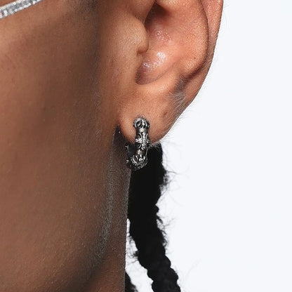 LYS ETERNAL – Boucles d’oreilles Anneaux 12 mm en Argent 925 Vieilli