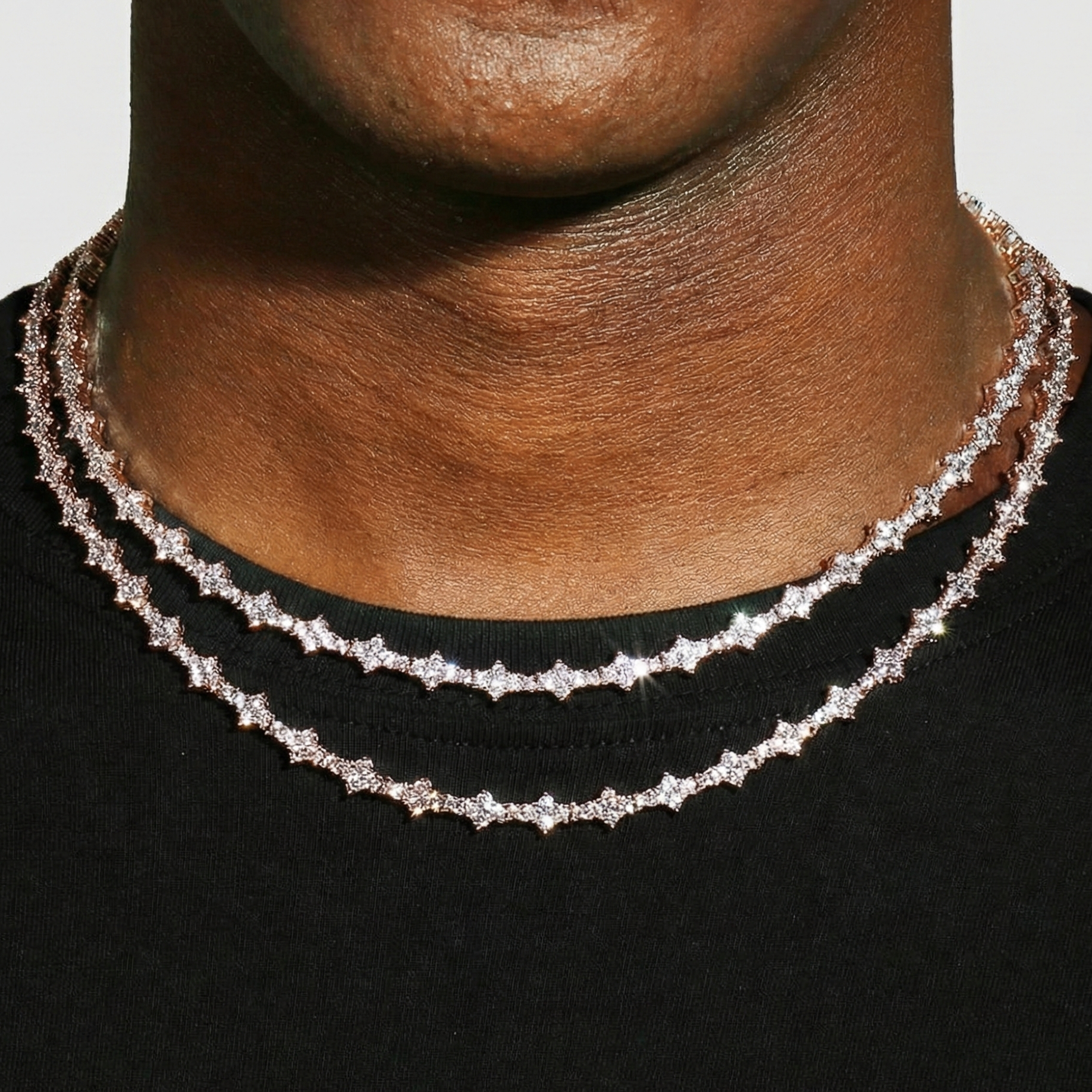 FRYSA - Collier de Tennis Rose Moissanite VVS1 - Argent 925