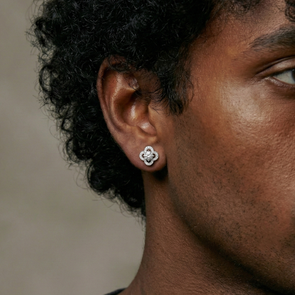 ALTAIR - Boucles d'oreilles Trèfles - Moissanite VVS1 Argent 925