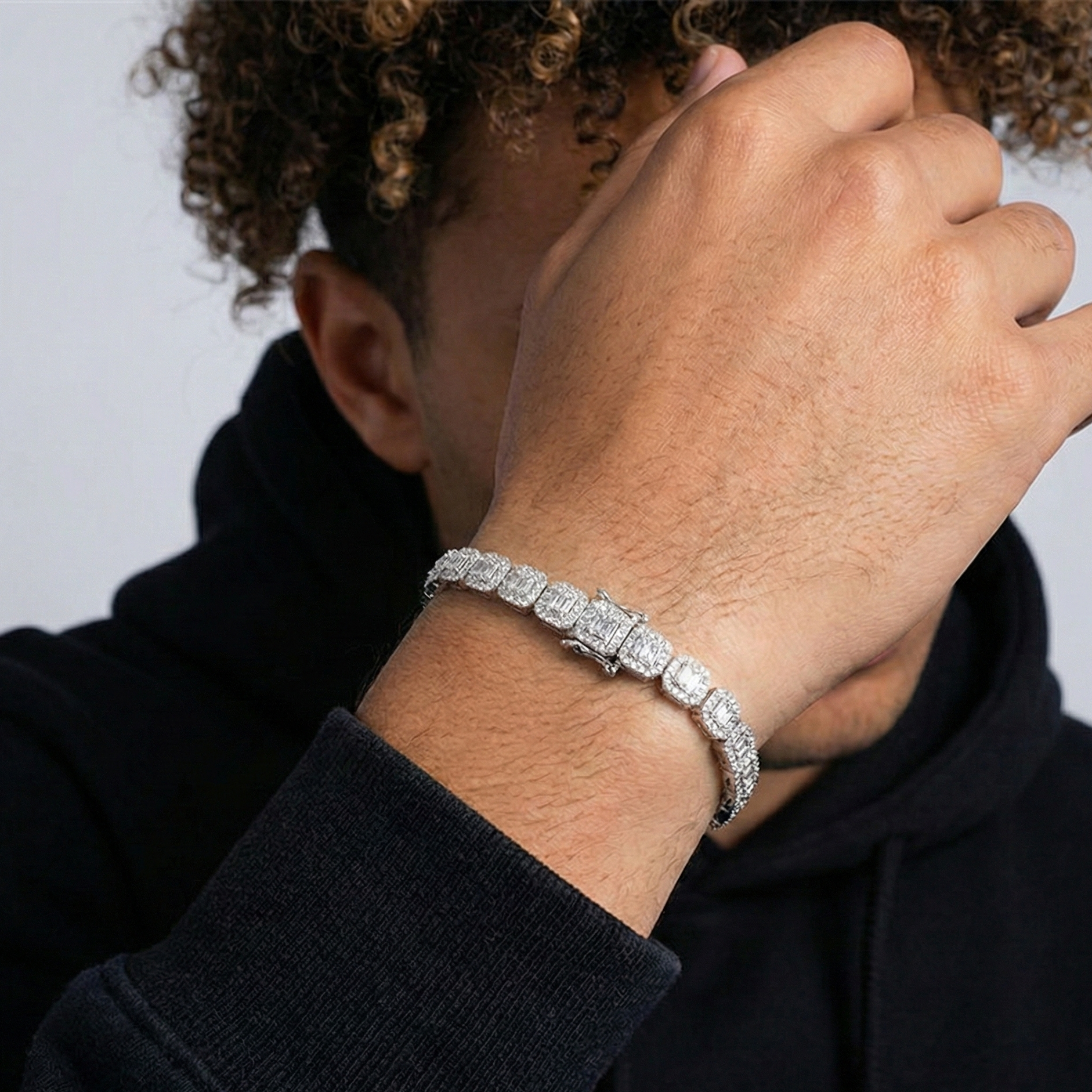 FUJO - Bracelet coupe baguette 9 mm en Moissanite VVS1 - Argent 925