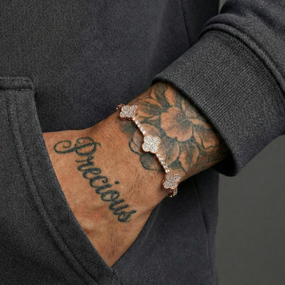 LYLUX - Chaine de Tennis fleurie 3/4 mm en Moissanite VVS1  - Argent 925