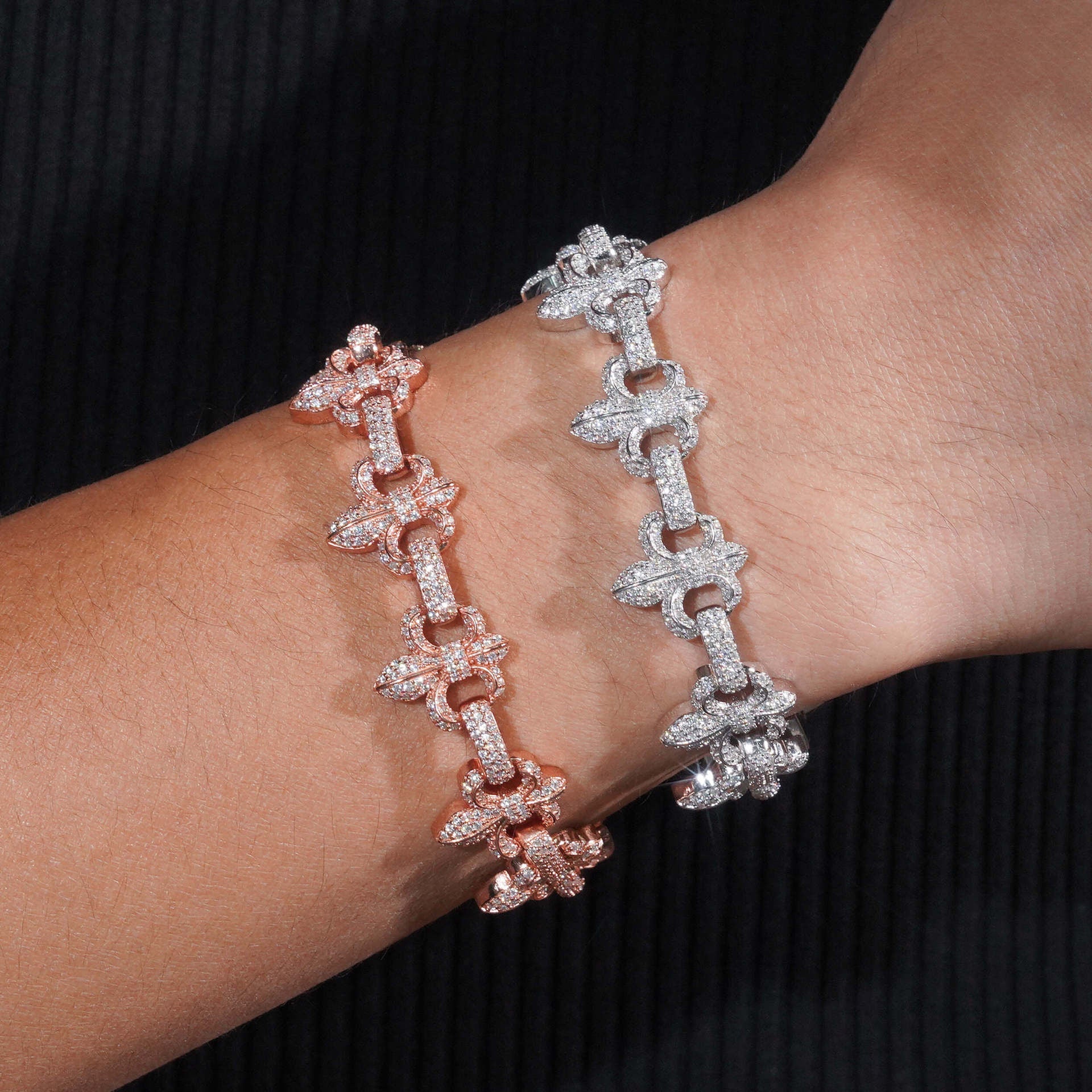 LYSSA - Bracelet Fleur de Lys 16 mm Moissanite VVS1 - Argent 925