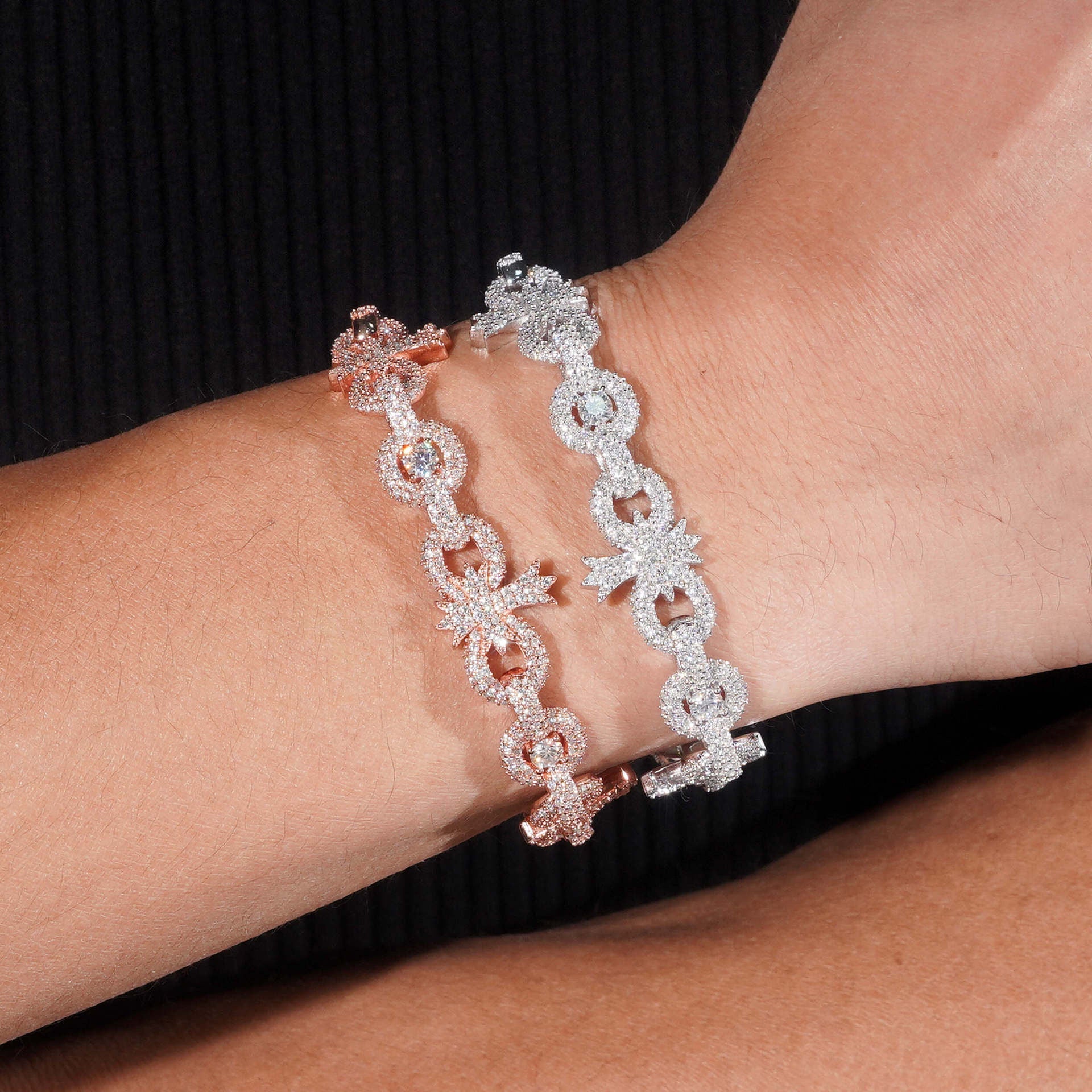 ZAMO - Bracelet En Croix 10 mm en Moissanite VVS1  - Argent 925