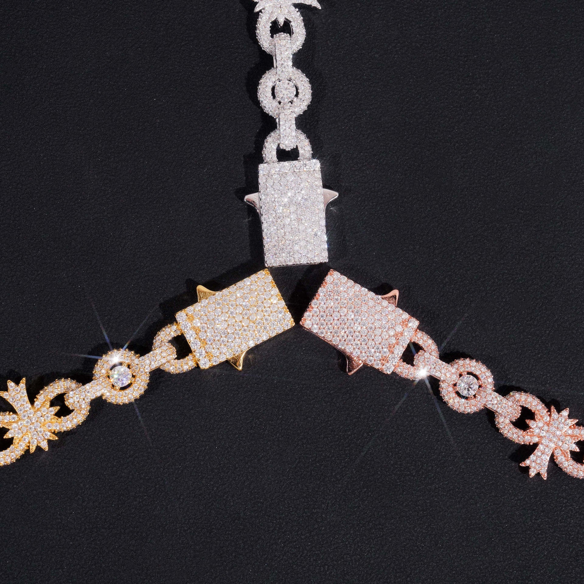 ZAMO - Bracelet En Croix 10 mm en Moissanite VVS1  - Argent 925