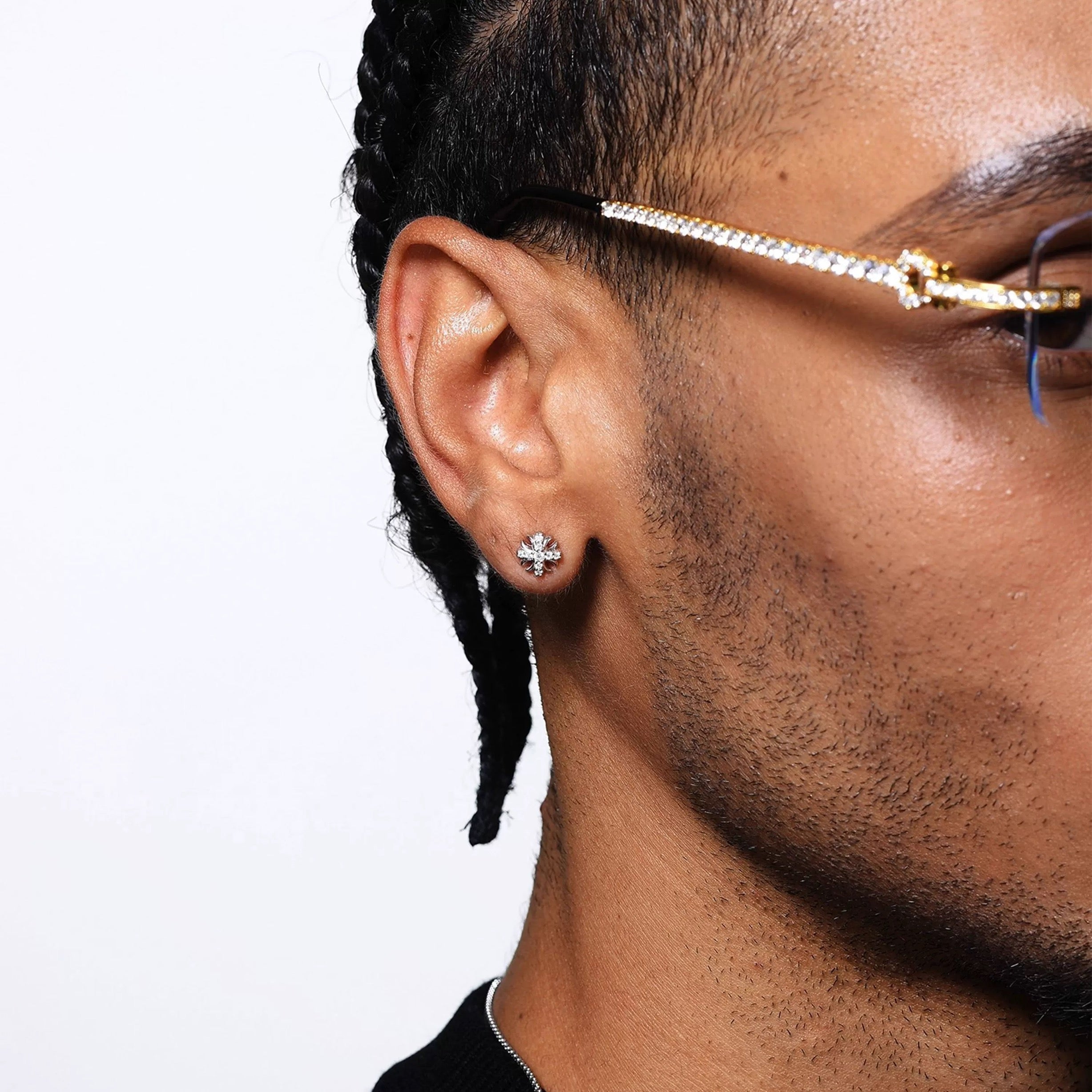 NOCTIS CROSS – Boucles d’oreilles Croix 9 mm en Moissanite VVS1 et Argent 925