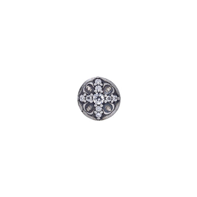 BLACK HALO – Boucles d’oreilles Croix 10 mm en Argent 925 Vieilli