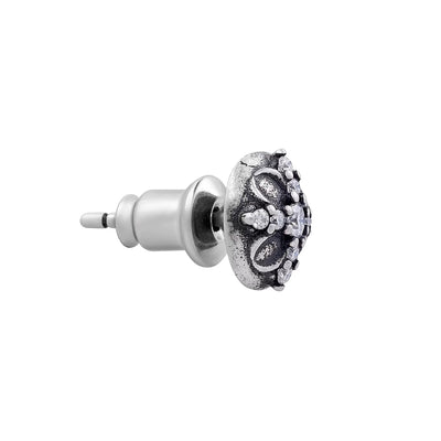 BLACK HALO – Boucles d’oreilles Croix 10 mm en Argent 925 Vieilli
