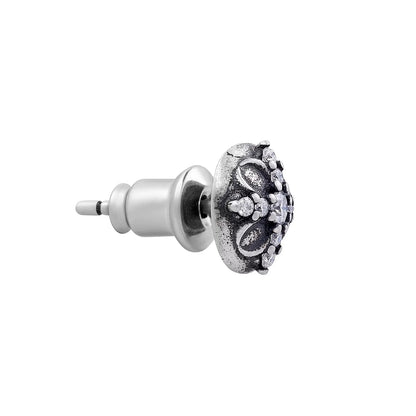 BLACK HALO – Boucles d’oreilles Croix 10 mm en Argent 925 Vieilli