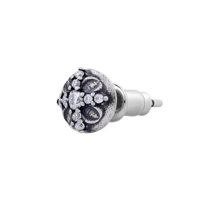 BLACK HALO – Boucles d’oreilles Croix 10 mm en Argent 925 Vieilli