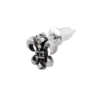 SACRED LYS – Boucles d’oreilles Fleur de Lys 9 mm en Argent 925 Vieilli