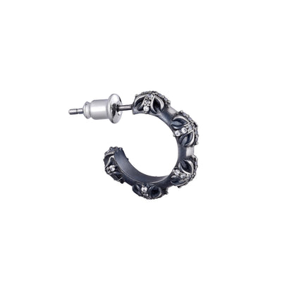 LYS ETERNAL – Boucles d’oreilles Anneaux 12 mm en Argent 925 Vieilli