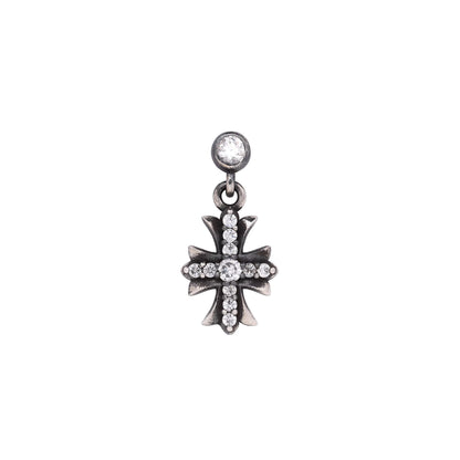 LOST SAINT – Boucles d’oreilles Croix 10 mm en Moissanite VVS1 et Argent 925 Vieilli