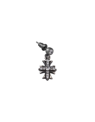 LOST SAINT – Boucles d’oreilles Croix 10 mm en Moissanite VVS1 et Argent 925 Vieilli