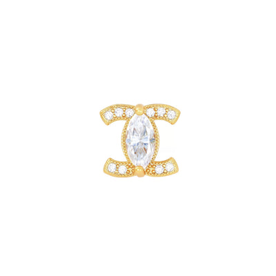 CRYSTAL SIN – Boucles d’oreilles Double C 8 mm en Moissanite VVS1 et Argent 925