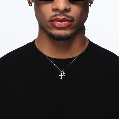 ETERNAL SHINE – Collier Double Croix en Argent 925