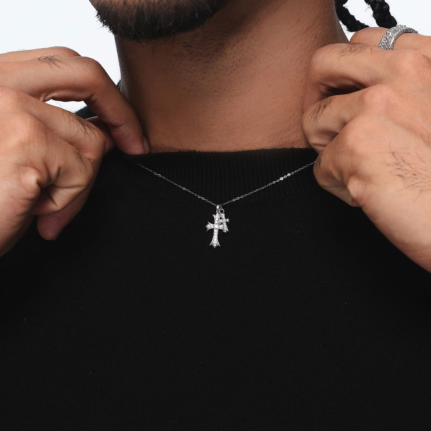 ETERNAL SHINE – Collier Double Croix en Argent 925