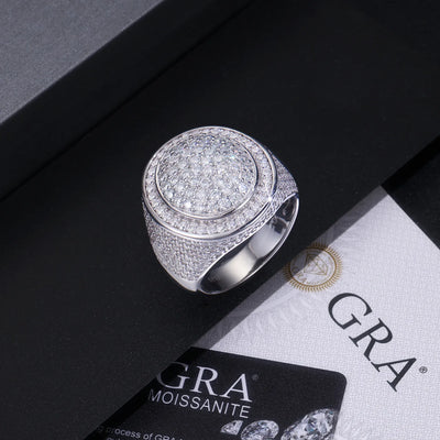 LUNO - Bague Ronde Moissanite VVS1 10 mm - Argent 925