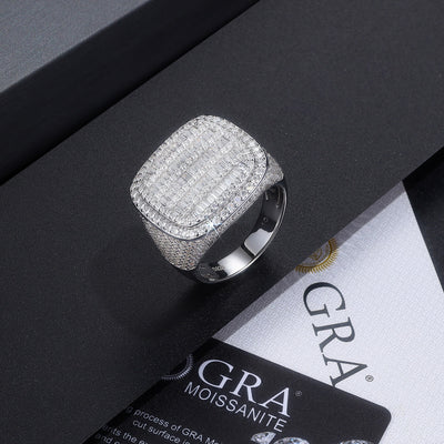 KARNO - Bague Carrée 22 mm Moissanite VVS1 - Argent 925