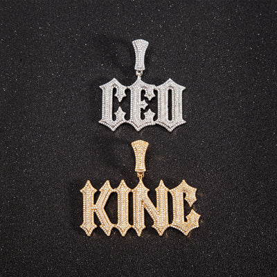 DRILO - Chaîne torsadée avec Pendentif Lettre Personnalisable Micro-Incrusté - Or