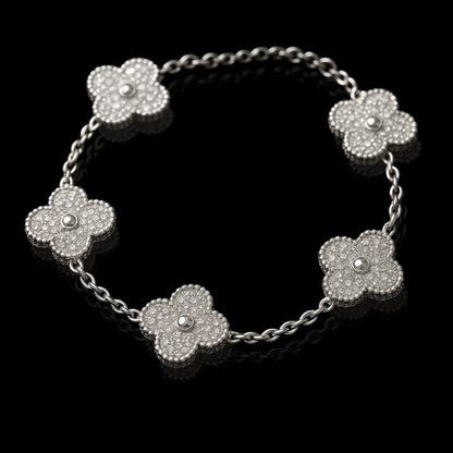 POLARIS - Bracelet Trèfle - Or blanc