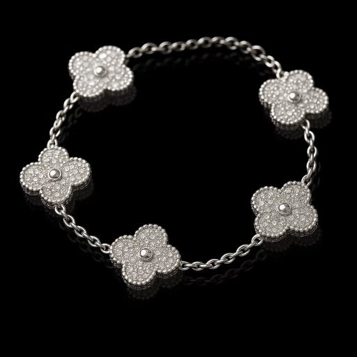 POLARIS - Bracelet Trèfle - Or blanc