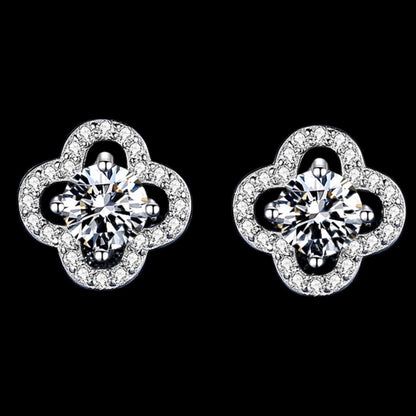 ALTAIR - Boucles d'oreilles Trèfles en Moissanite VVS1 - Argent 925 boucles d'oreilles Maison Brillance 